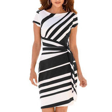 Women Stripe Knot Sheath Party Dress