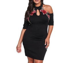 Women Rose Embroidery Flower Dress (Plus Size)
