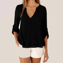 Women Plus Size V Neck Chiffon Blouse