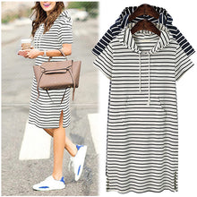 Women Hoodie Striped Dress Plus Size 4XL 5XL
