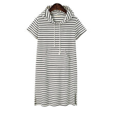 Women Hoodie Striped Dress Plus Size 4XL 5XL