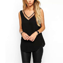 Women V Neck Chiffon Tank Top
