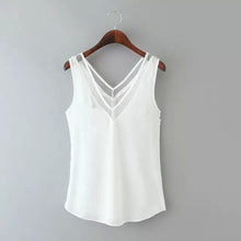 Women V Neck Chiffon Tank Top
