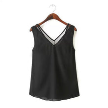 Women V Neck Chiffon Tank Top