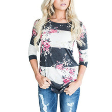 Women Casual Printed Floral Flower T Shirt