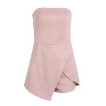 Women Strapless Leather Jumpsuit