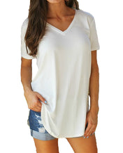 Women Solid V Neck TShirt (Plus Size)