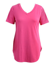 Women Solid V Neck TShirt (Plus Size)