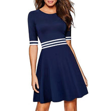 Women Vintage Striped Causal Dress