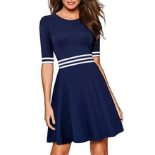 Women Vintage Striped Causal Dress