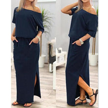Women Boho Maxi Dress with Pocket