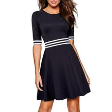 Women Vintage Striped Causal Dress
