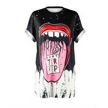 Women 3D Print Mouth Design T shirt