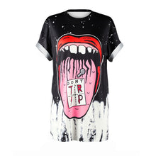 Women 3D Print Mouth Design T shirt