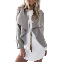 Women Solid Lapel Short Jacket