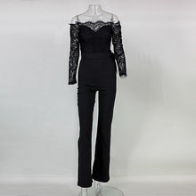 Women Off Shoulder Lace Jumpsuit Backless
