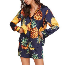 Women Navy Pineapple Print Pajama Set