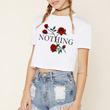 Women Nothing Letter Rose Crop Top