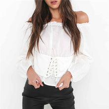 Women Sexy Bow Solid asual Blouse