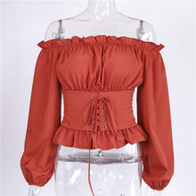 Women Sexy Bow Solid asual Blouse