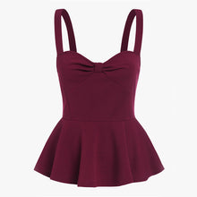 Women Knot Sweetheart Peplum Cami