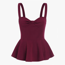 Women Knot Sweetheart Peplum Cami