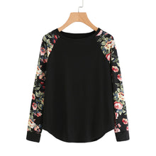 Women Floral Raglan Sleeve T shirt