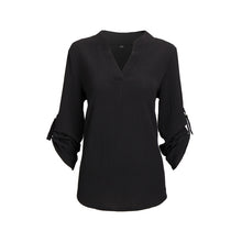 Women V-neck Chiffon Blouses 3/4 Sleeve