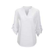 Women V-neck Chiffon Blouses 3/4 Sleeve