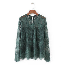 Women Vintage Wine Lace Blouse