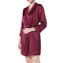 Women Lace Sexy Robe Silk Nightgown