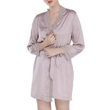 Women Lace Sexy Robe Silk Nightgown
