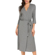 Women 3/4 Sleeve Nightgrow Kimono Robe