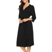 Women 3/4 Sleeve Nightgrow Kimono Robe