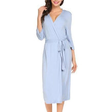 Women 3/4 Sleeve Nightgrow Kimono Robe