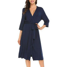 Women 3/4 Sleeve Nightgrow Kimono Robe