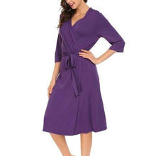 Women 3/4 Sleeve Nightgrow Kimono Robe
