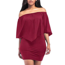 Women Army Green Slash Neck Mini Dress