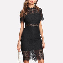 Women Plain Eyelash Lace Dress