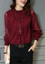 Women Chiffon Blouse Long Sleeve