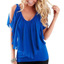 Women Batwing Short Sleeve Chiffon Blouse (Plus Size)
