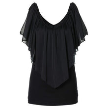Women Batwing Short Sleeve Chiffon Blouse (Plus Size)