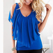 Women Batwing Short Sleeve Chiffon Blouse (Plus Size)