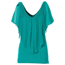 Women Batwing Short Sleeve Chiffon Blouse (Plus Size)