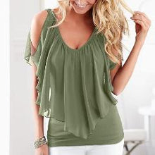Women Batwing Short Sleeve Chiffon Blouse (Plus Size)