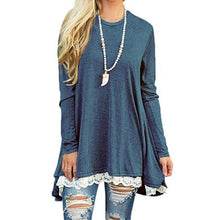 Women Patchwork Lace Blouse