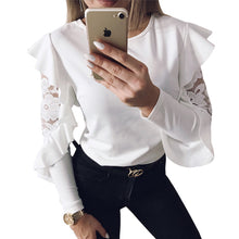 Women Ruffle Lace Blouse