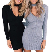 Women Choker Sweater Dress