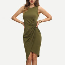 Women Sleeveless Knot Sheath Dress