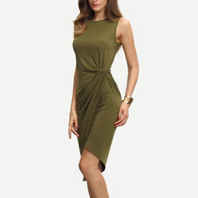 Women Sleeveless Knot Sheath Dress